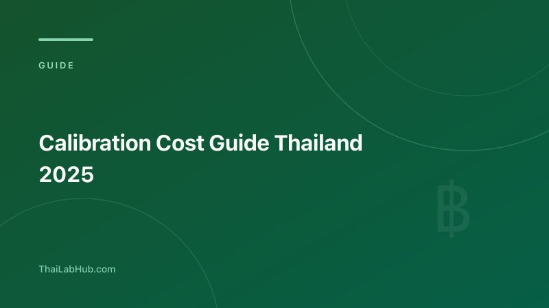 Calibration Cost Guide Thailand 2025: What to Expect & How to Budget